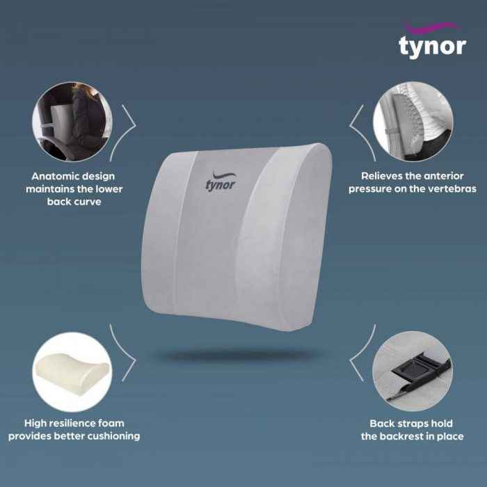 Tynor Lumbo Back Rest for Car & Chair (I-91)