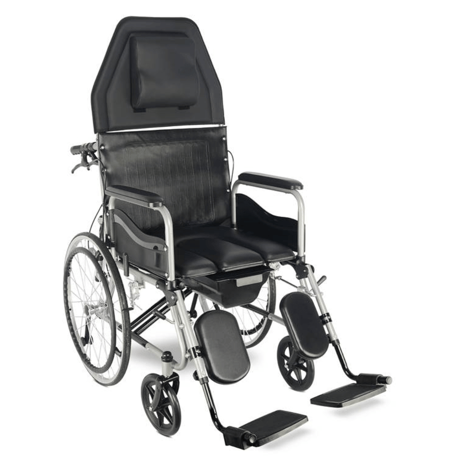 iCare Reclining Commode Wheelchair U-cut - 108U