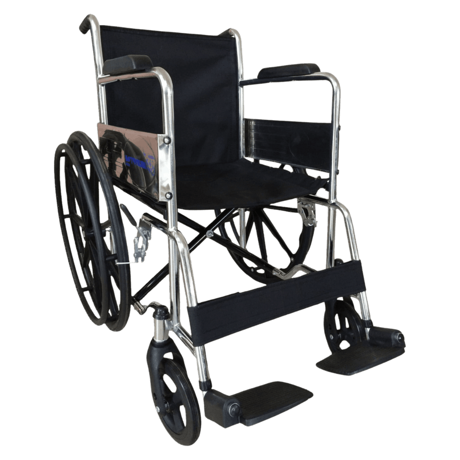 iCare Folding Chrome Wheel Chair With Mag Wheel