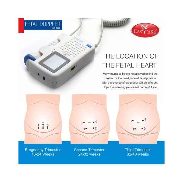EASYCARE (EC2070) Fetal Doppler for Mothers & Doctors