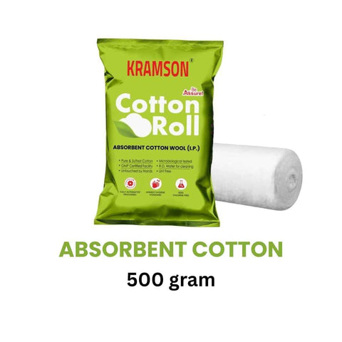Kramson Pure Cotton Roll for Medical Wound | Care and Personal Use | Chlorine Free and Lint Free | Highly Absorbent RO Water Processed | Multipurpose Cotton for Clinic Salon and Home (300 gm)