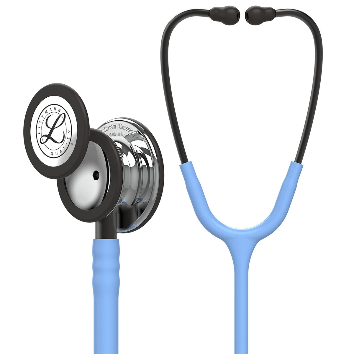 3M™ Littmann® Classic III™ Monitoring Stethoscope, Mirror Chestpiece, Ceil Blue Tube, Smoke Stem and Smoke Headset, 27 in, 5959 - Surgismart