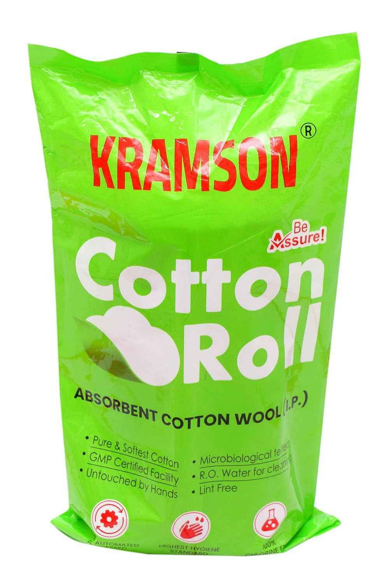 Kramson Pure Cotton Roll for Medical Wound | Care and Personal Use | Chlorine Free and Lint Free | Highly Absorbent RO Water Processed | Multipurpose Cotton for Clinic Salon and Home (300 gm)