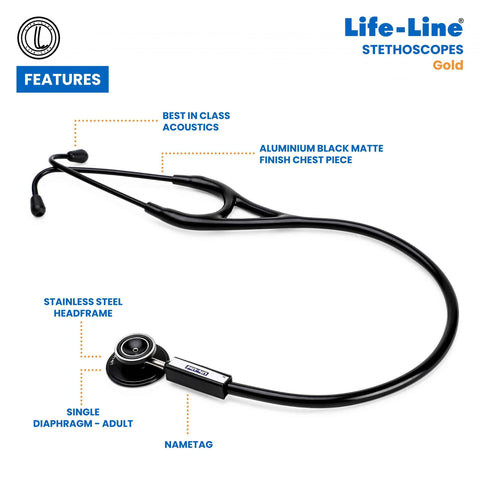 Lifeline Stethoscope Gold