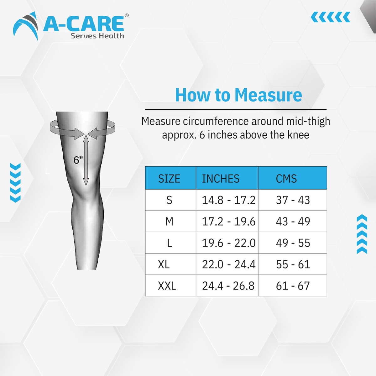Acare Knee Brace (Short Type) 14 Inches - Surgismart