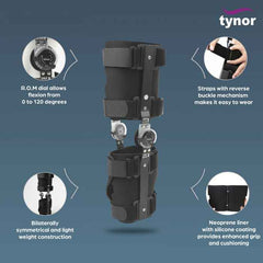 TYNOR D-10 R.O.M. KNEE BRACE 18″/46CM