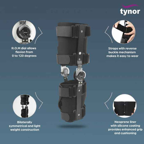 TYNOR D-10 R.O.M. KNEE BRACE 18″/46CM