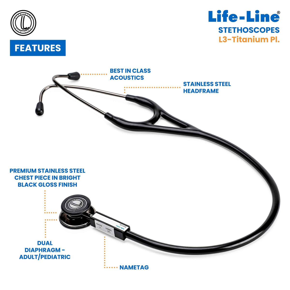 Lifeline Stethoscope L3-Titanium Pl
