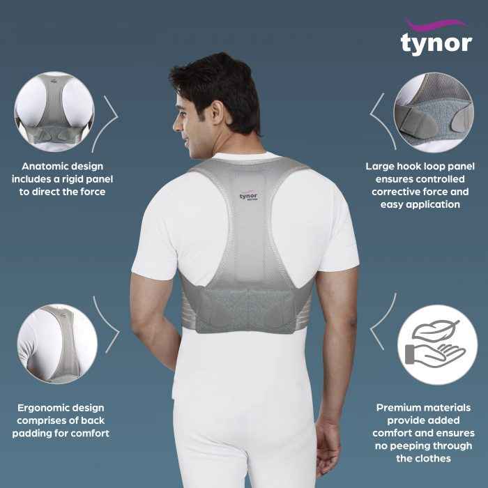 TYNOR A-33 POSTURE CORRECTOR, GREY, 1 UNIT